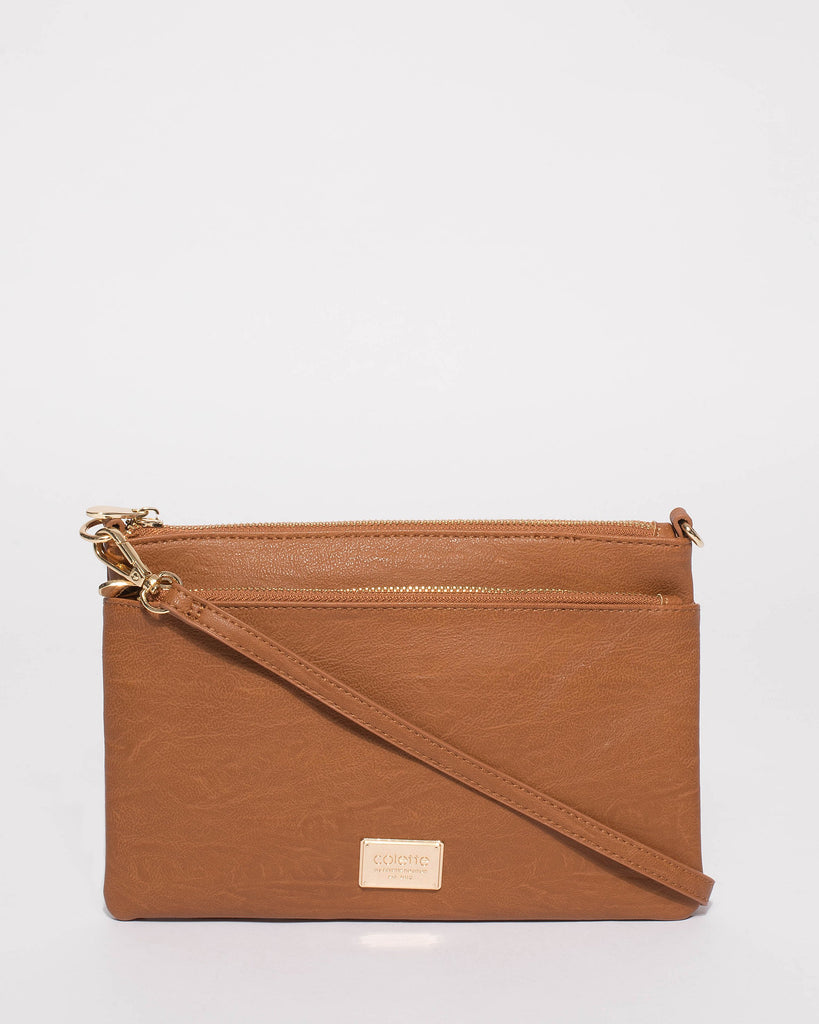 Tan Demi Double Crossbody Bag