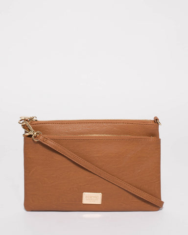 Tan Demi Double Crossbody Bag