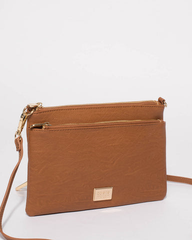 Tan Demi Double Crossbody Bag