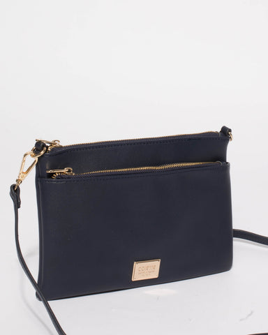 Navy Demi Double Crossbody Bag
