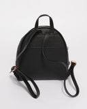 Black Bridget Medium Backpack With Rose Gold Hardware