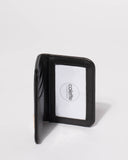 Black Saffiano Credit Card Purse With Gold Hardware