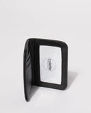 Black Saffiano Credit Card Purse With Matte Black Hardware