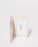 Rose Gold Saffiano Credit Card Purse With Rose Gold Hardware