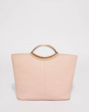 Pink Smooth Jessie Clutch Bag With Gold Hardware