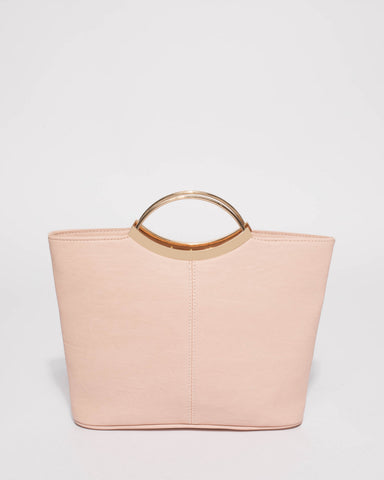 Pink Smooth Jessie Clutch Bag With Gold Hardware