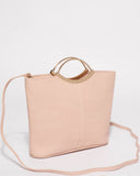 Pink Smooth Jessie Clutch Bag With Gold Hardware