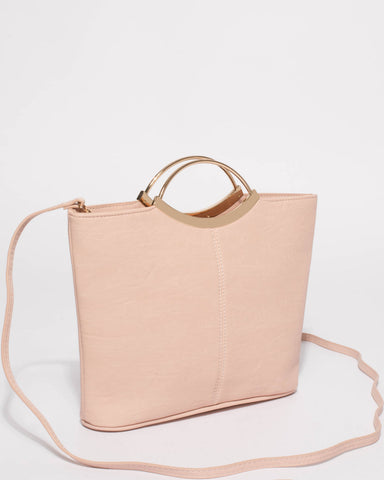 Pink Smooth Jessie Clutch Bag With Gold Hardware