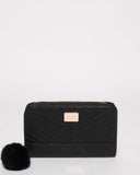 Black Nina Travel Wallet With Gold Hardware