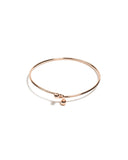 Rose Gold Tone Metal Lock Bangle