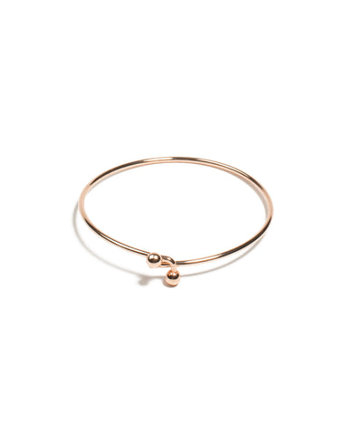 Rose Gold Tone Metal Lock Bangle