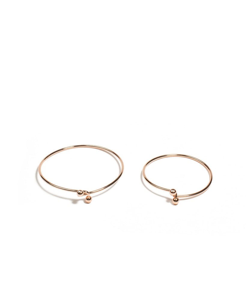 Rose Gold Tone Metal Lock Bangle