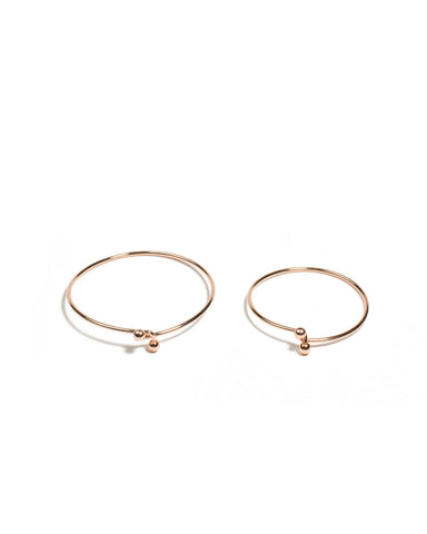 Rose Gold Tone Metal Lock Bangle