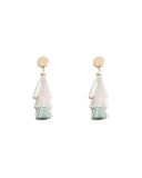 Multi Colour Gold Tone Three Layer Tassel Earrings