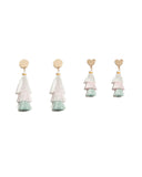Multi Colour Gold Tone Three Layer Tassel Earrings