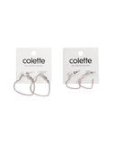Silver Tone Mini Heart Hoop Earrings