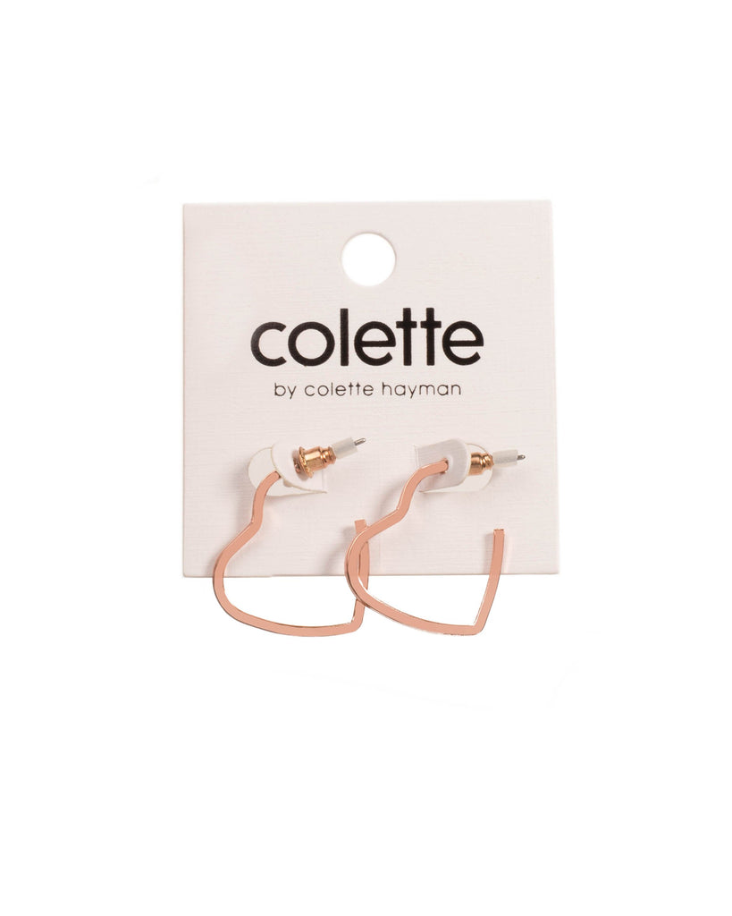 Rose Gold Tone Mini Heart Hoop Earrings