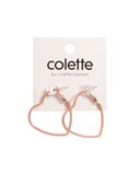 Rose Gold Tone Heart Hoop Earrings