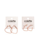 Rose Gold Tone Heart Hoop Earrings