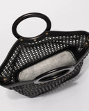 Black Weave Tamara Tote Bag