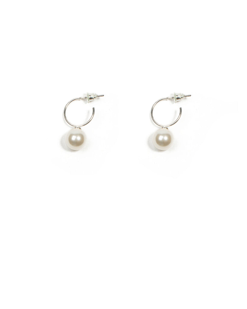 Ivory Ball 15mm Mini Hoop Earrings