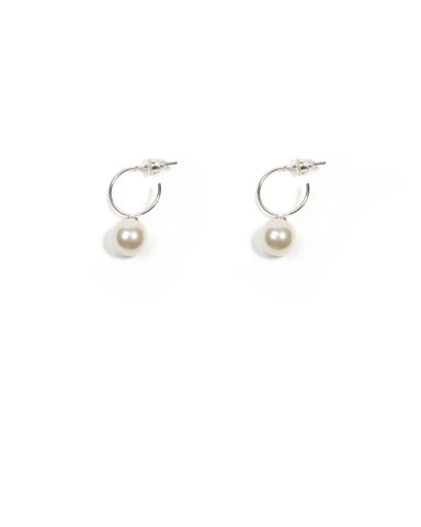 Ivory Ball 15mm Mini Hoop Earrings