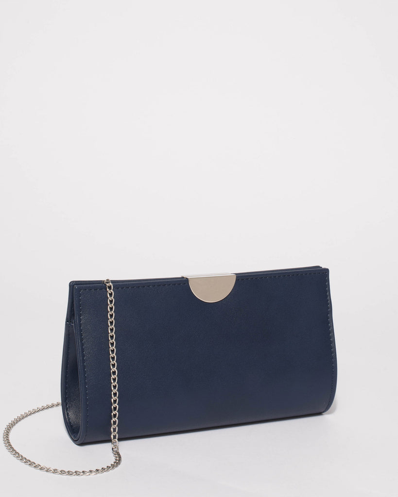 Navy Carlie Clutch Bag