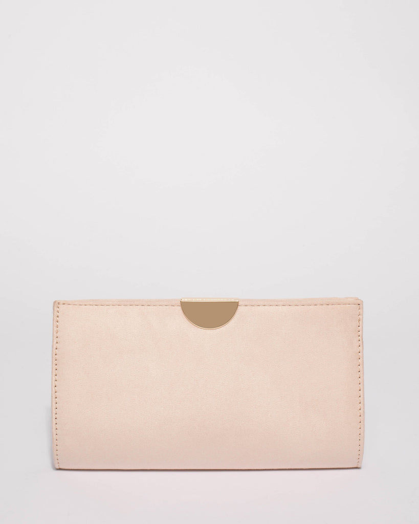 Ivory Suedette Carlie Clutch Bag