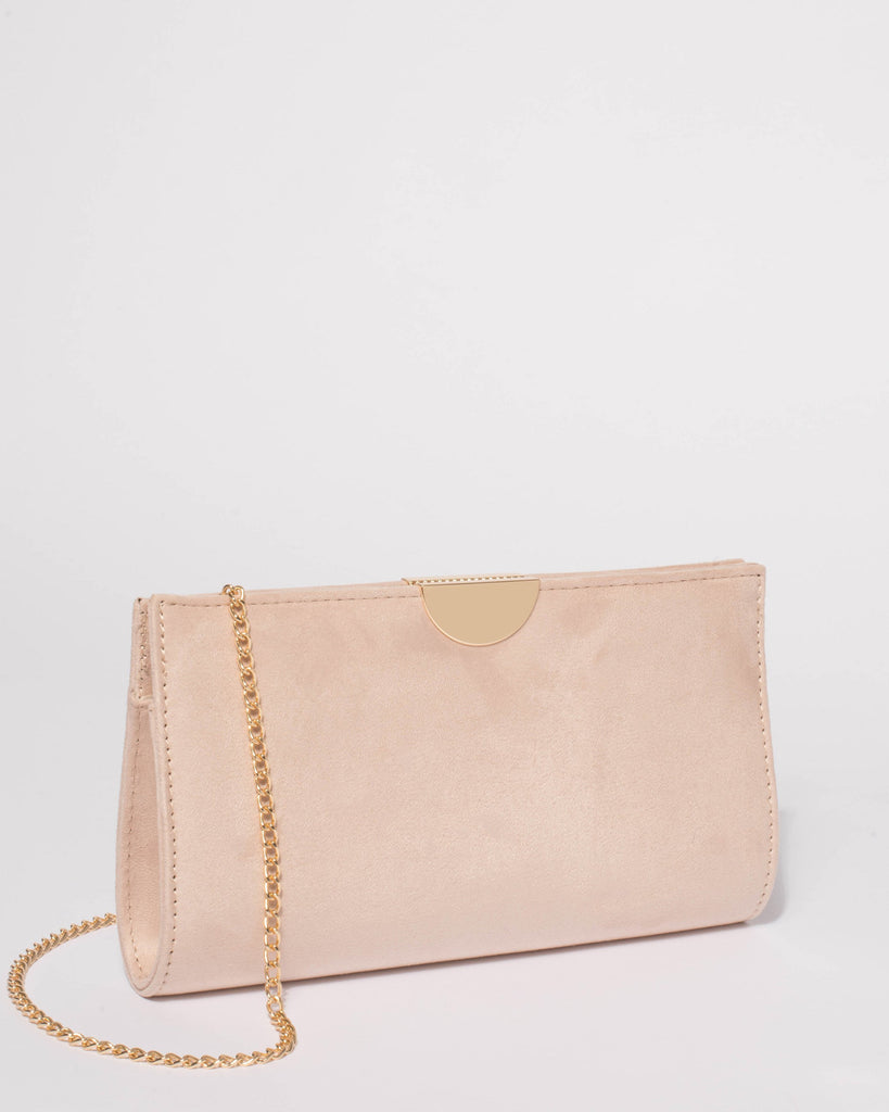 Ivory Suedette Carlie Clutch Bag