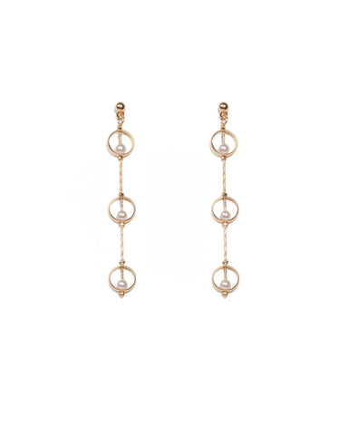 Pearl Gold Chain Drop Earrings