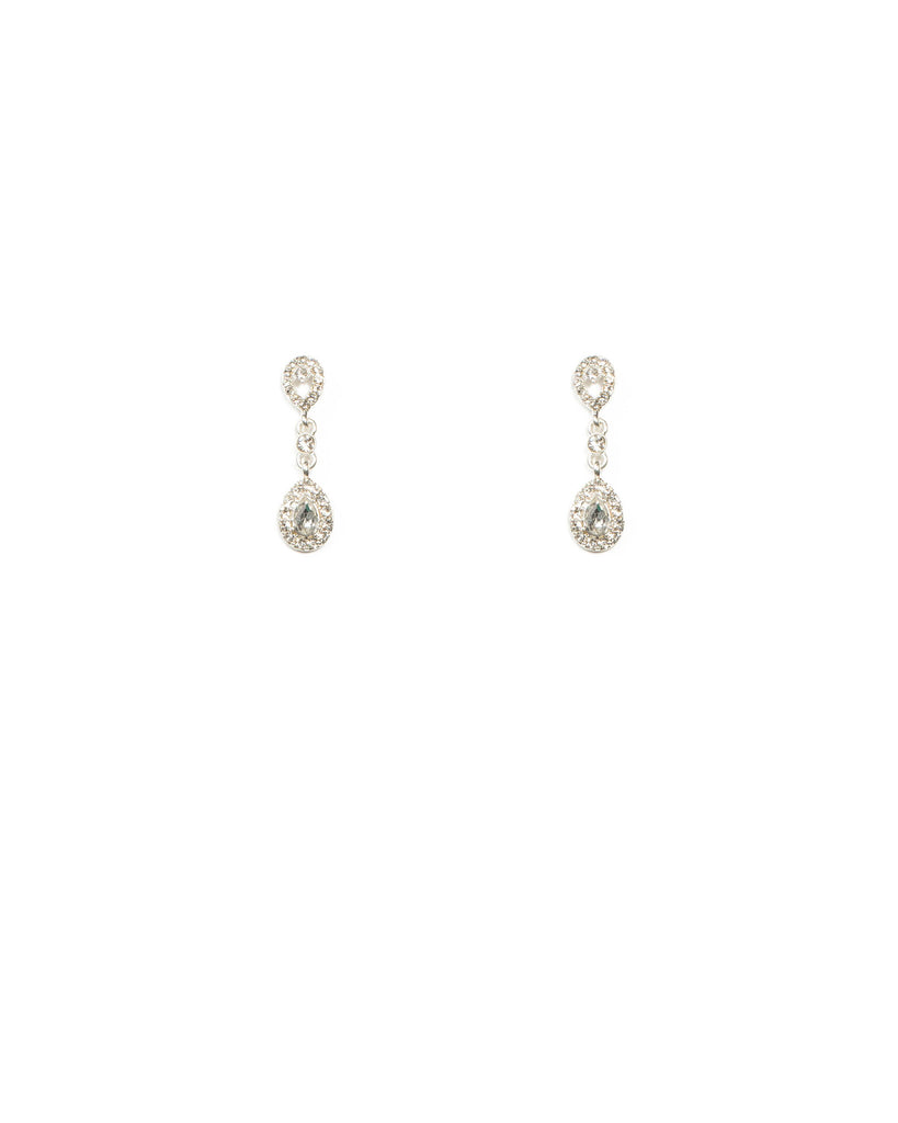 Mini Diamante Pear Drop Earrings