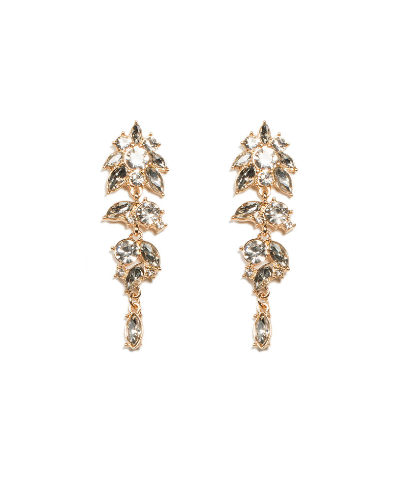 Mixed Stone Gradual Gold Earrings