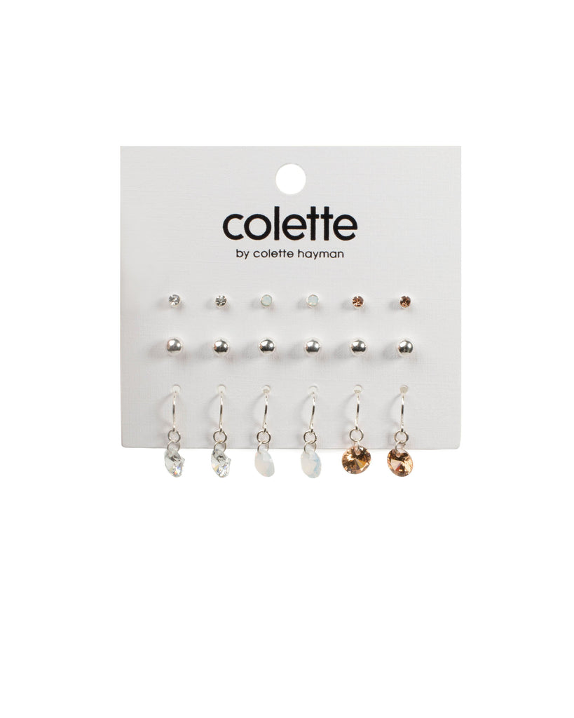 Diamante Ball Round Stone Earring Pack