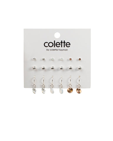 Diamante Ball Round Stone Earring Pack