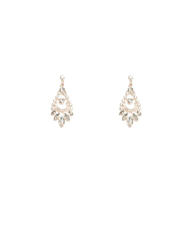 Navette Stone Rose Gold Drop Earrings