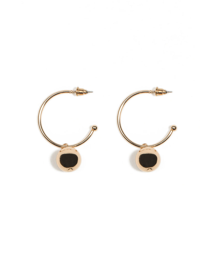 Gold Ball 25mm Hoop Earrings