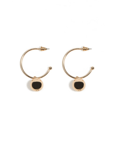 Gold Ball 25mm Hoop Earrings