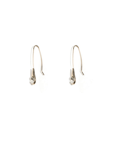 Teardrop Stone Gold Fish Hook Earrings