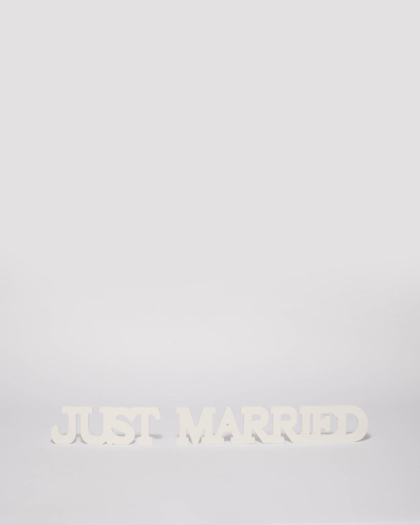 Just Married White Sign