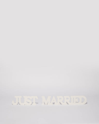 Just Married White Sign