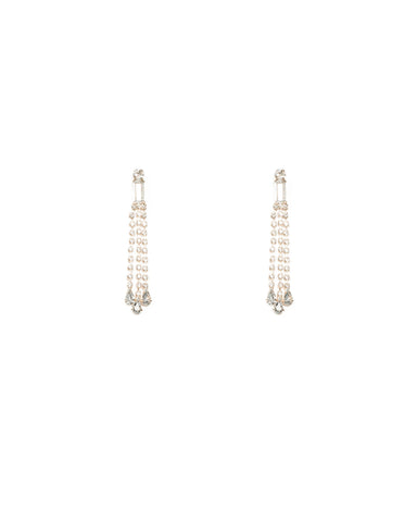 Rose Gold Tone Diamante Chain Drop Earrings