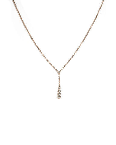 Crystal Rose Gold Tone Round Diamante Stone Gradual Drop Necklace