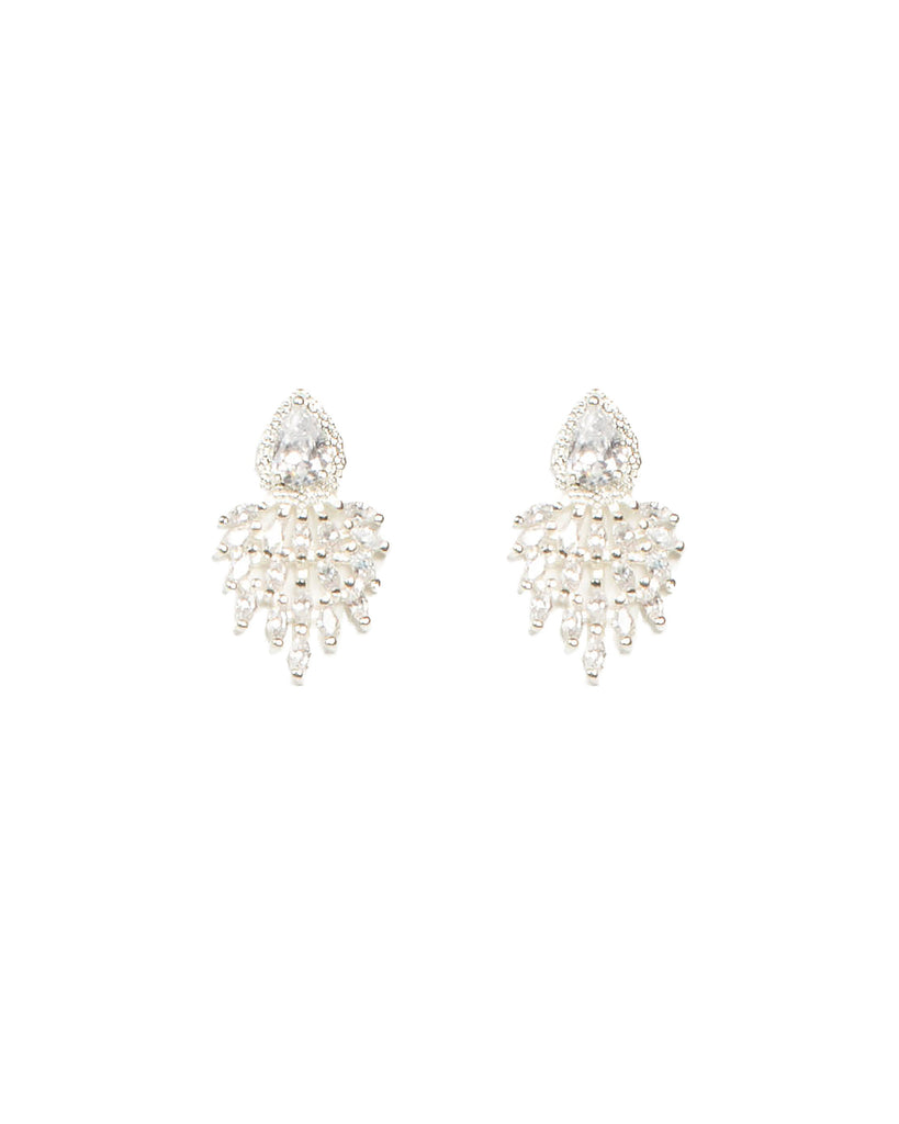 Cubic Zirconia Mini Marquise Silver Stone Stud Earrings