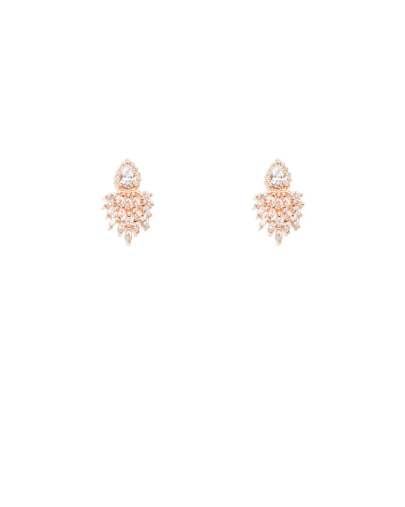 Cubic Zirconia Mini Marquise Stone Stud Earrings
