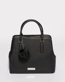 Black Saffiano Bonnie Large Tote Bag With Silver Hardware