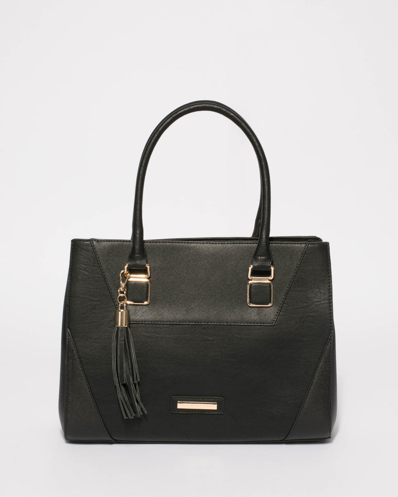 Black Demi Tassel Tote Bag