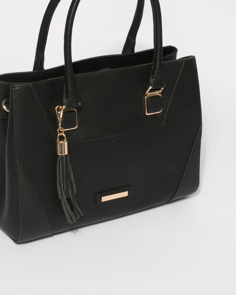 Black Demi Tassel Tote Bag