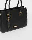 Black Demi Tassel Tote Bag