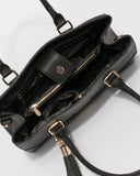 Black Demi Tassel Tote Bag