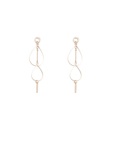 Rose Gold Fine Metal Teardrop Shapes Earrings